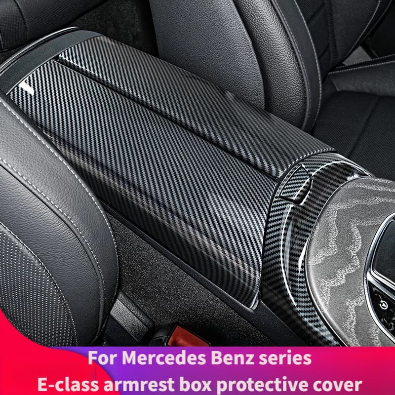 For Mercedes Benz E Class E200L E260L E300L Interior Modification Armrest Box Cover Armrest Box Key Frame Decorative Sticker