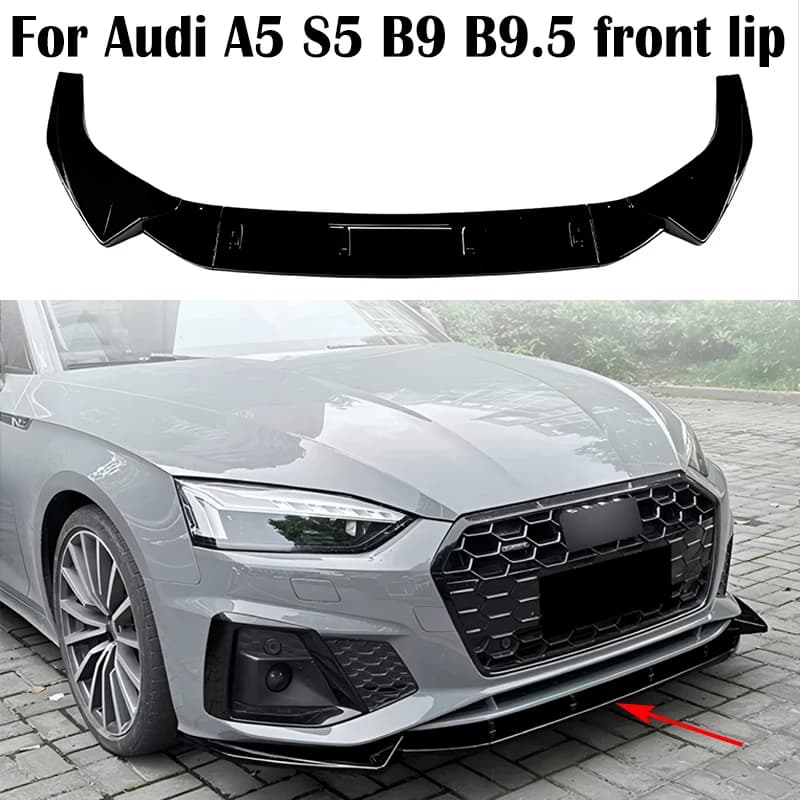 For Audi A5 Sline S5 B9 B9.5 8W 2020-2024 Car Front lip Front shovel Spoiler Splitter Diffuser Airfoil Exterior parts Accessorie