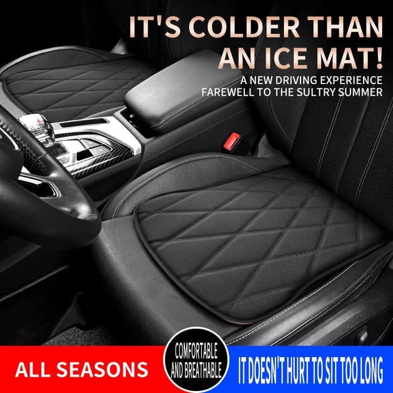 Car Seat Cushion Driver Seat Cushion with Comfort Elastic Sponges & Non-Slip Leather Vehicles Office Chair Car Pad Seat Cover
