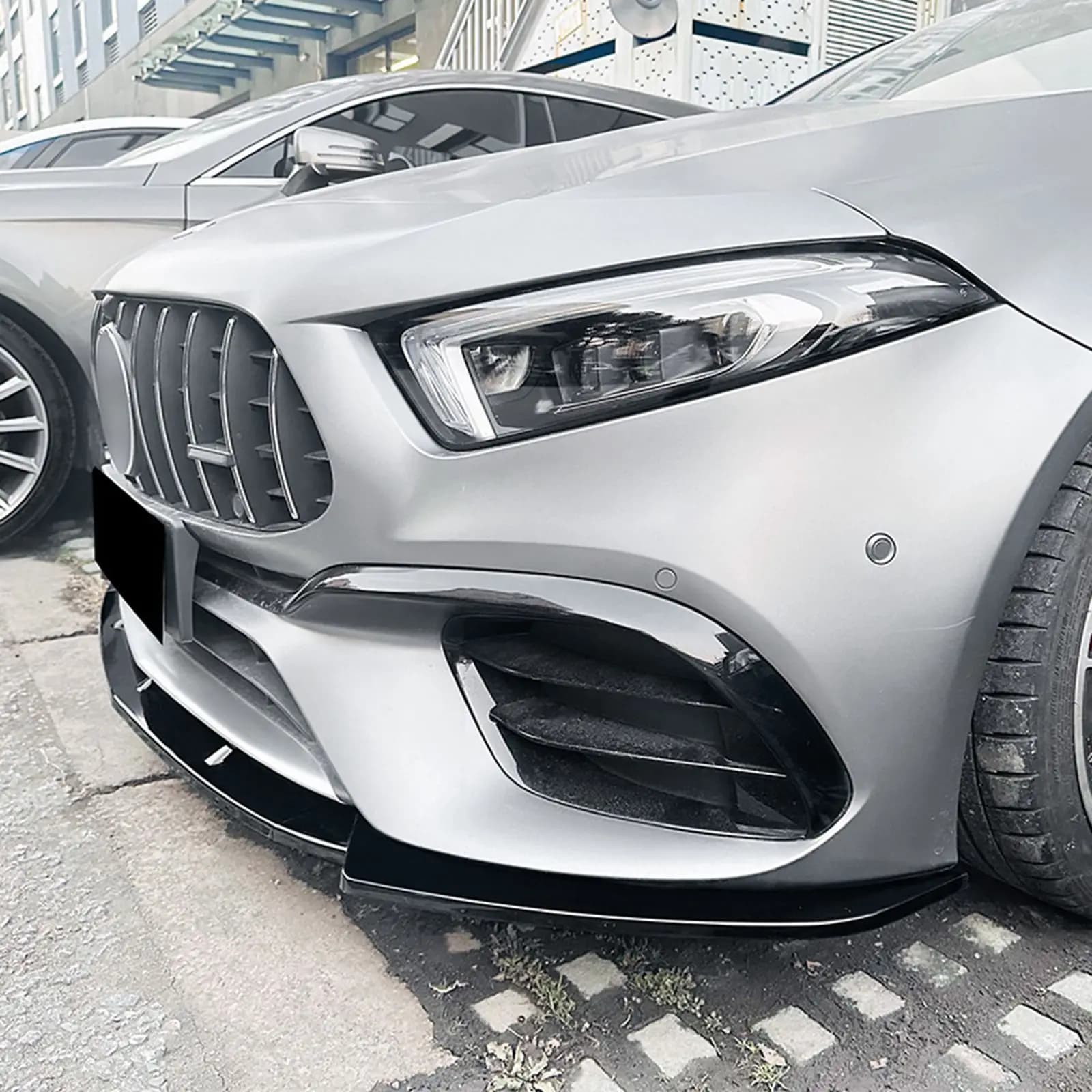 Front Bumper Lip Spoiler Lower Side Splitters Guards Cover For Mercedes Benz A Class W177 A45 A45S 2019-2023