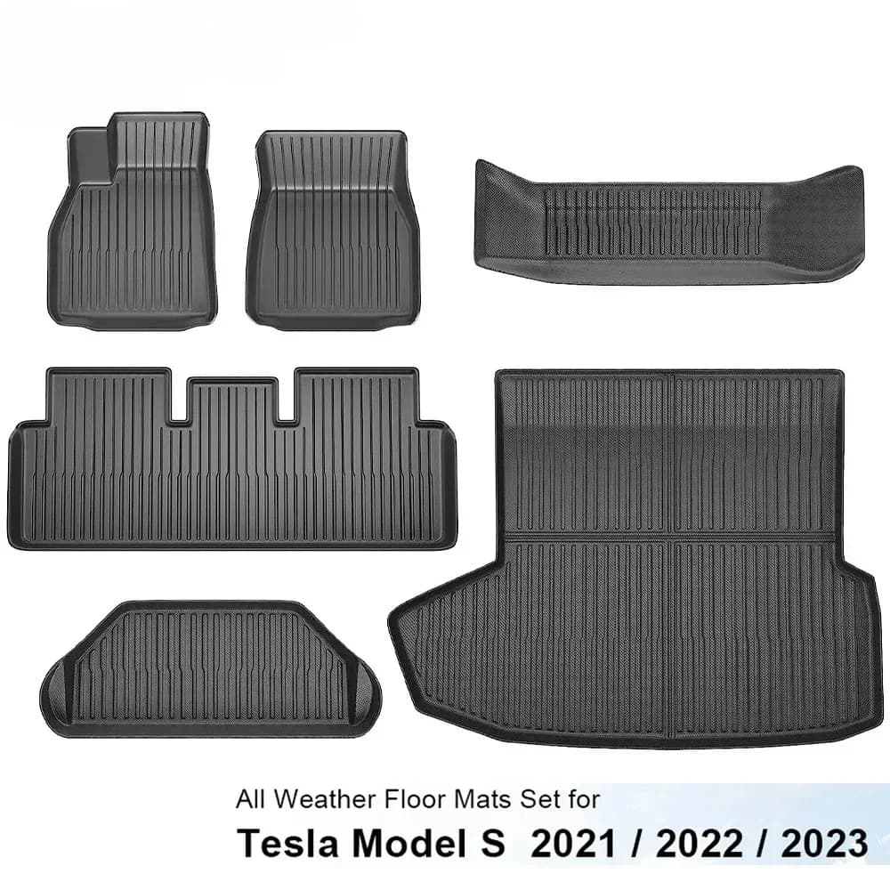 All Weather Floor Mats for  Model S 2024 2023 - 2021 Accessories Waterproof Non-Slip Odorless TPE Trunk Mats Cargo Liners