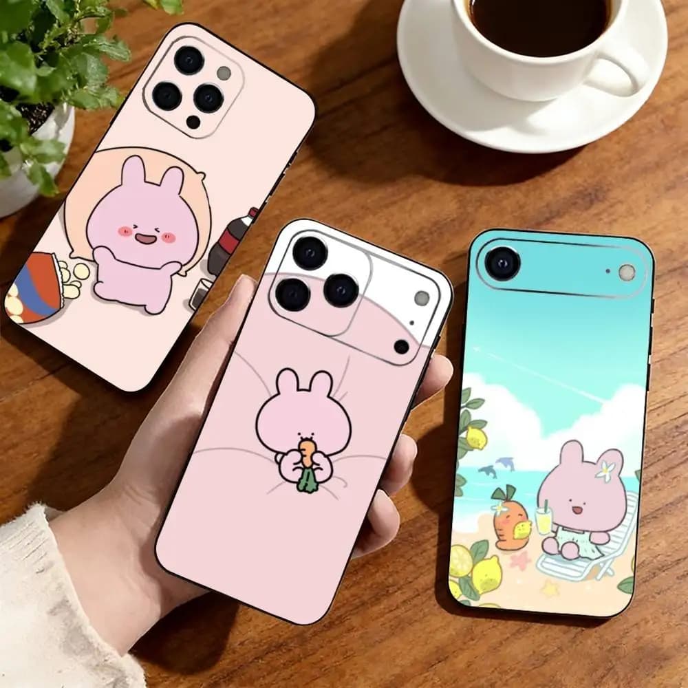 Cartoon A-Asamimichan   Phone Case For iPhone17,16,15,14,13,12,11 Plus,Pro Soft Silicone Black Cover