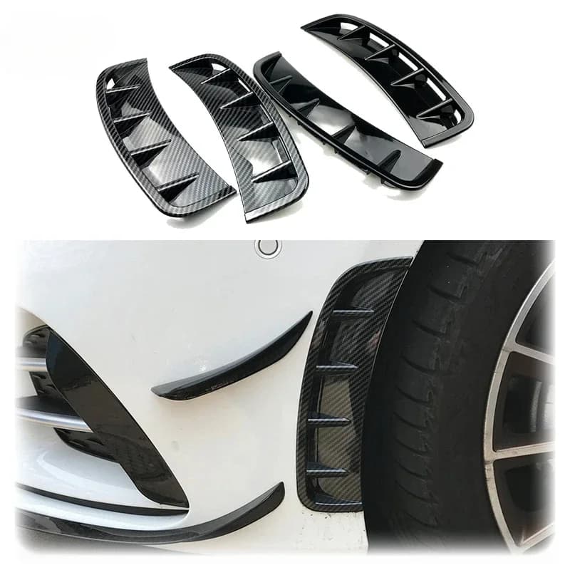 For 2019 To Up For Mercedes Benz A Class Hatchback Sedan W177 AMG Line Universal Front Bumper Side Trim Lip Spoiler ABS Glossy B