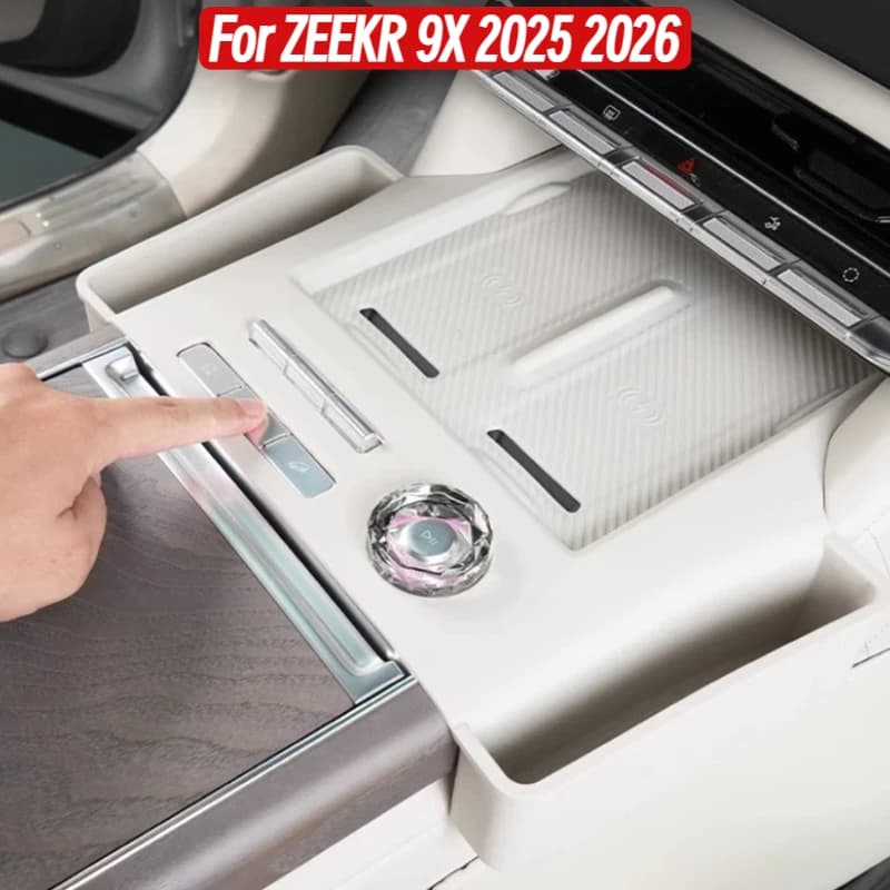 For ZEEKR 9X 2025 2026 Center console gear shift silicone protective pad storage tray Accessories