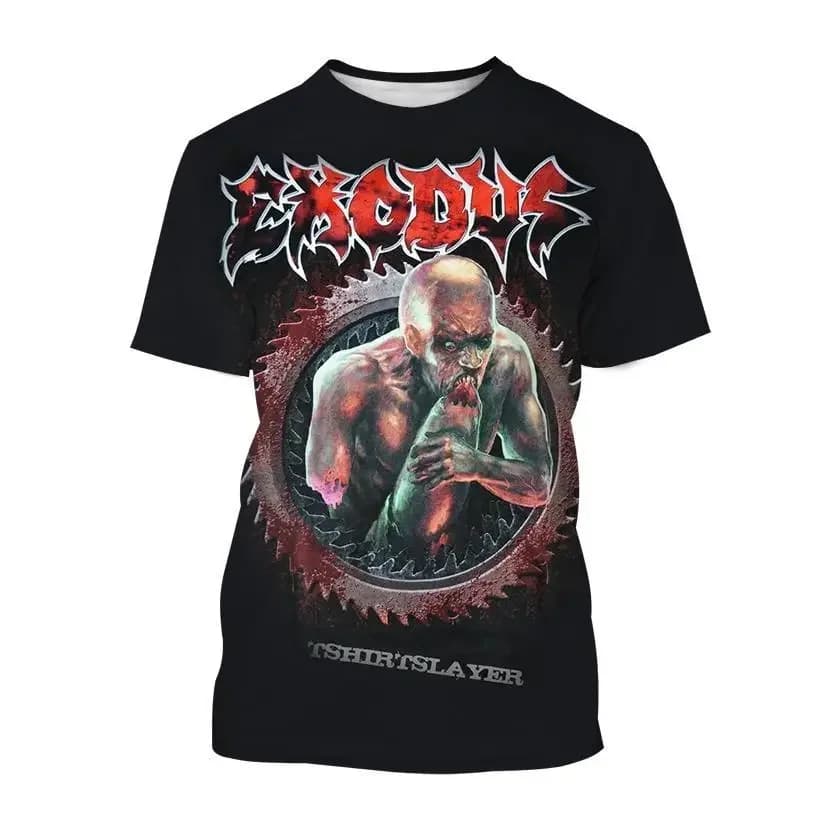 Hot Selling Exodus Personalized Printed 3D Printed T-Shirt Personalized Band Hip Hop Men's and Women's Casual Cool T-Shirt