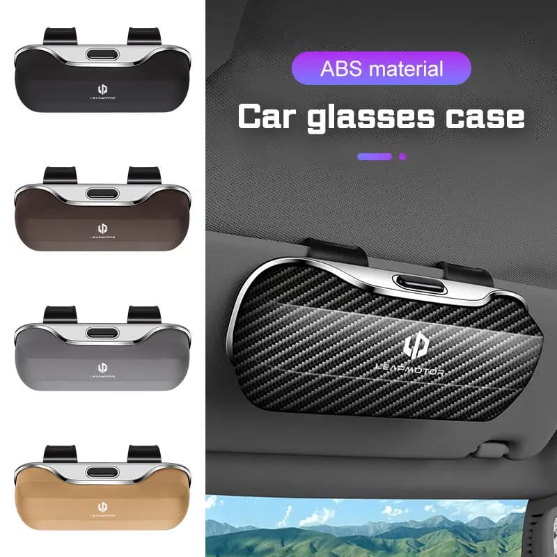 Universal Clip-On Car Visor Glasses Box Portable For Leapmotor T03 S01 C11 C01 C10 C16 B10  Sunglasses Holder Eyeglasses Case