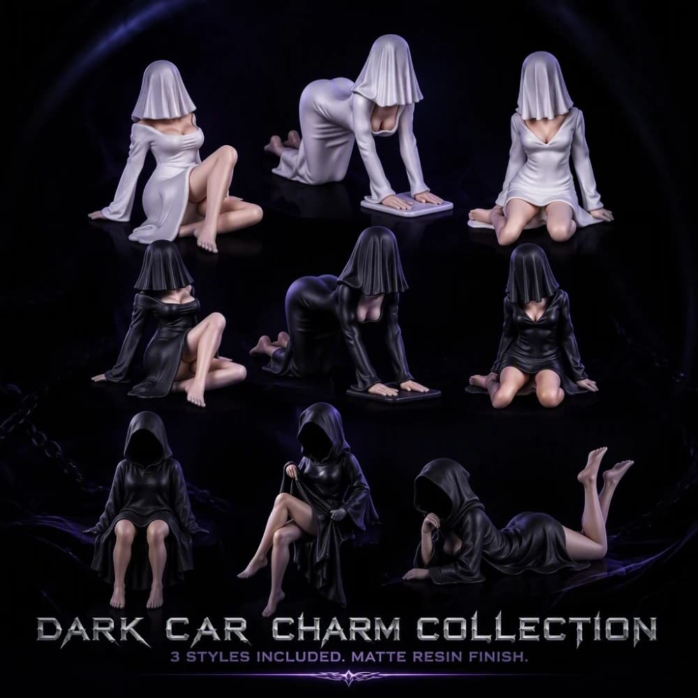 Dark Sexy Ghost Bride & Cloaked Ghost Queen Car Dashboard Ornaments - Resin Multi-Pose Interior Decor,Creative Gifts