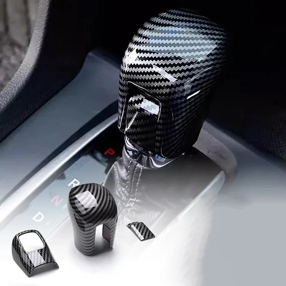 For Honda Civic 10th Gen FC FK 2016-2021 Carbon Fiber Style Gear Shift Knob Cover ABS Gear Lever Head Trim Interior Accessories