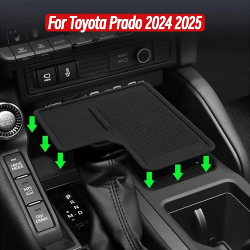For Toyota Prado 2024 2025 central control wireless charging silicone pad, central storage dustproof and anti slip pad