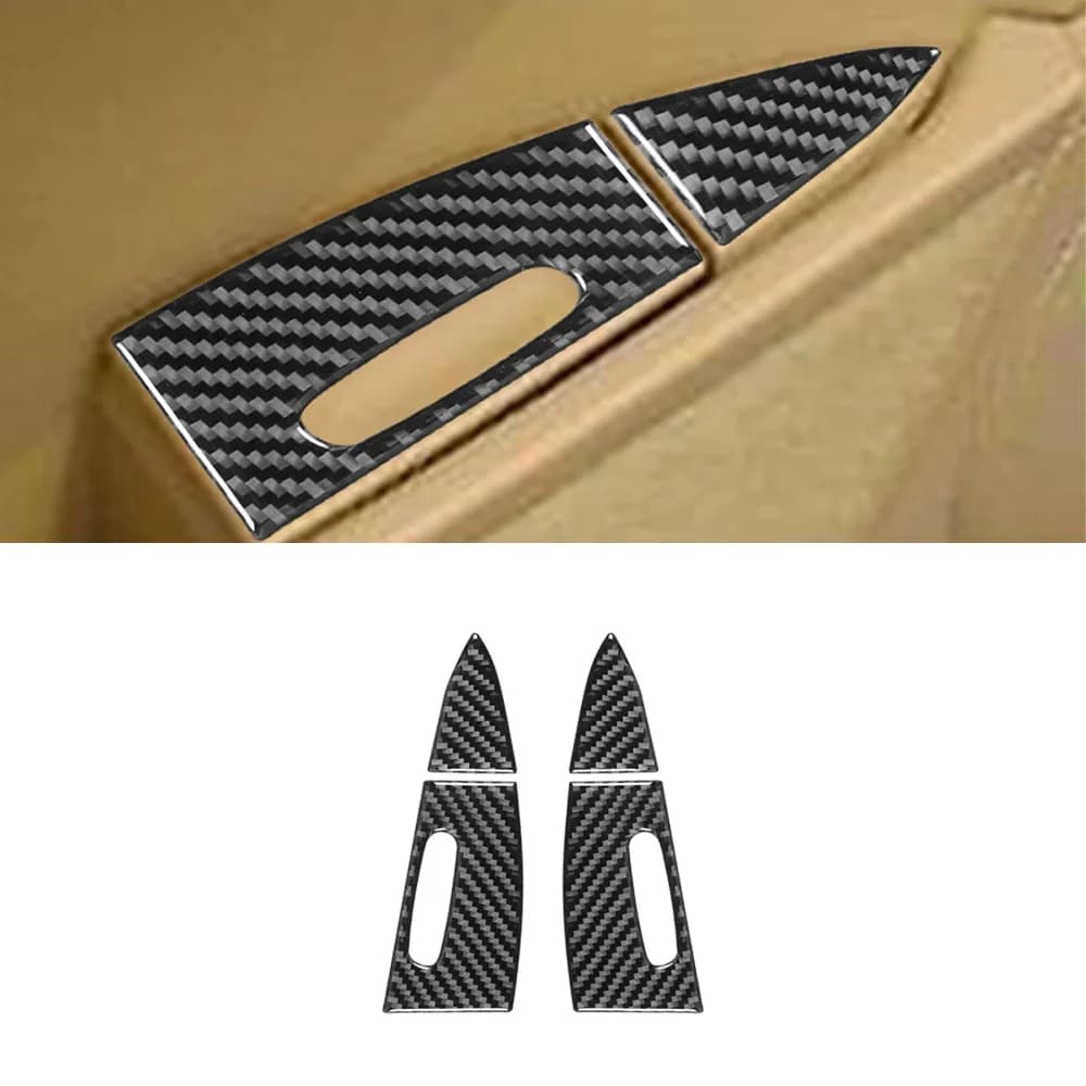 for Porsche Cayenne 2003-2010 Rear Door Ashtray Decoration Cover Sticker Decal Carbon Fiber Car Interior Mouldings Accessories