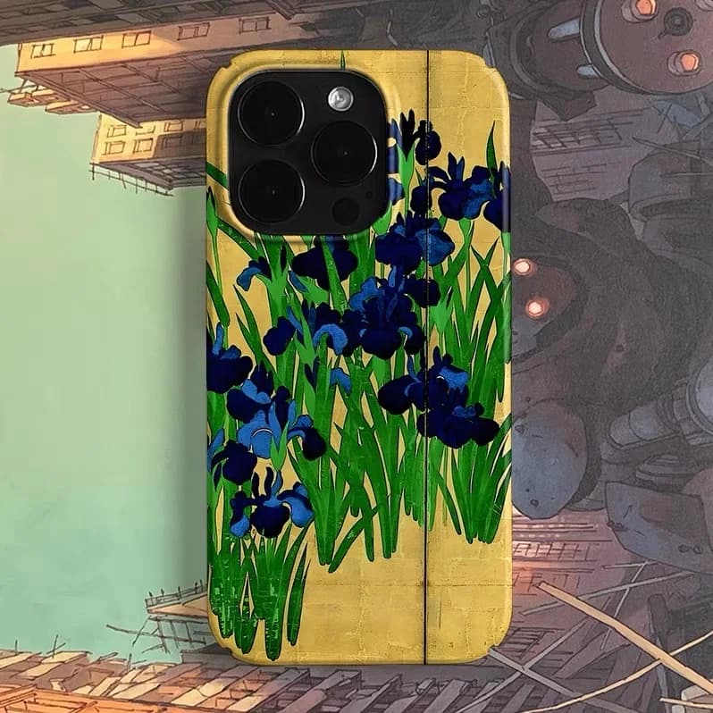 Yellowish-green Iris Phone Case for IPHONE 17 Air 16E 15 PROMAX 14 Plus 13 12 MINI 11 PRO 16Plus XR XS MAX Acrylic Phone Cover