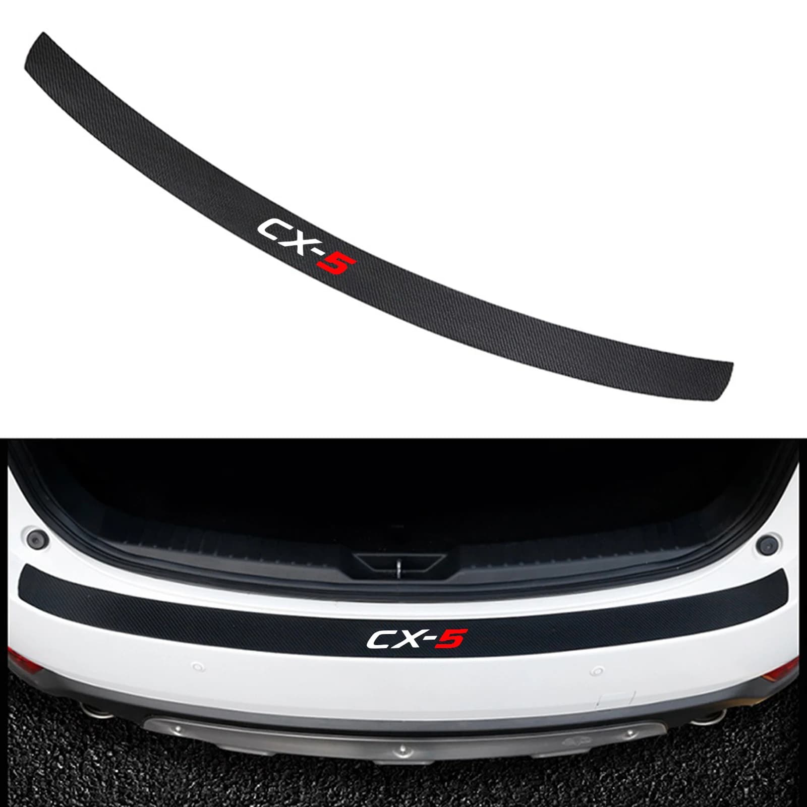 PU leather Carbon fiber Stying After guard Rear Bumper Trunk Guard Plate Car Accessories For Mazda CX-5 CX5 2012-2015