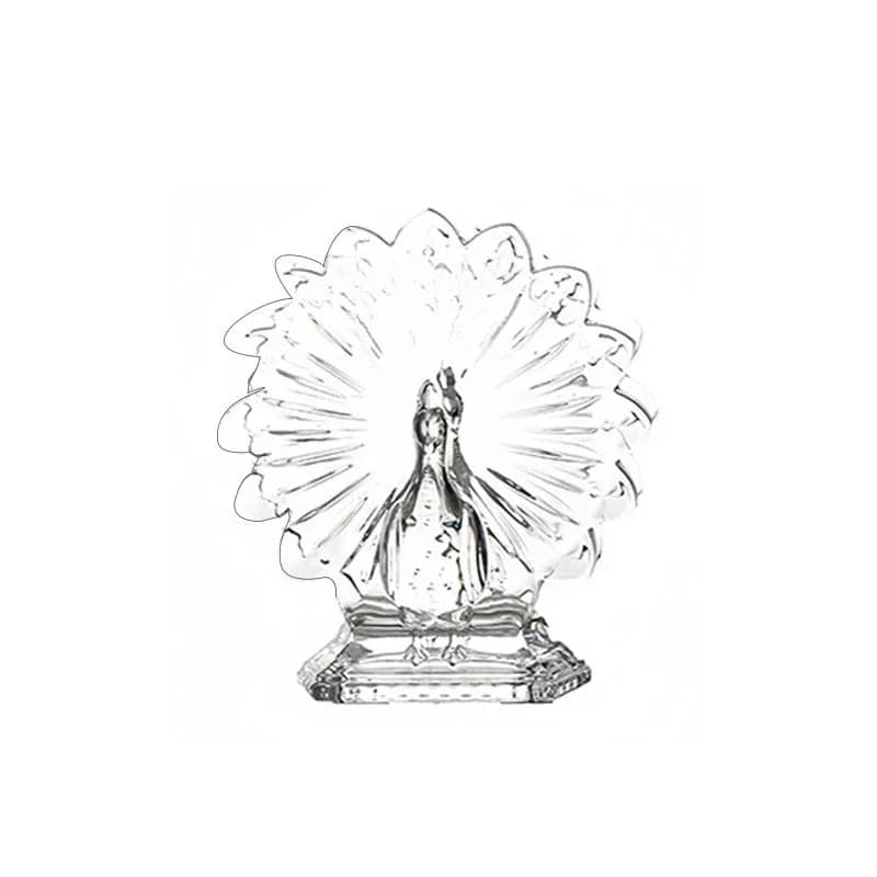 Imported crystal glass creative peacock ornament, decorative napkin box, home gift ornament