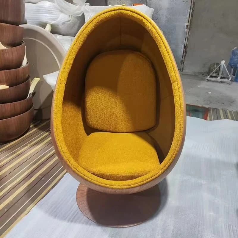 high quality Wood Grain Contemporary Living Room Furniture Fiberglass Chair with Cushion