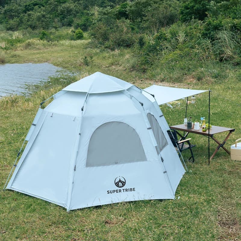 Summer Tent Silver-Coated Hexagonal Automatic Pop-Up Improved Rainproof Performance Portable Outdoor Essential Gear