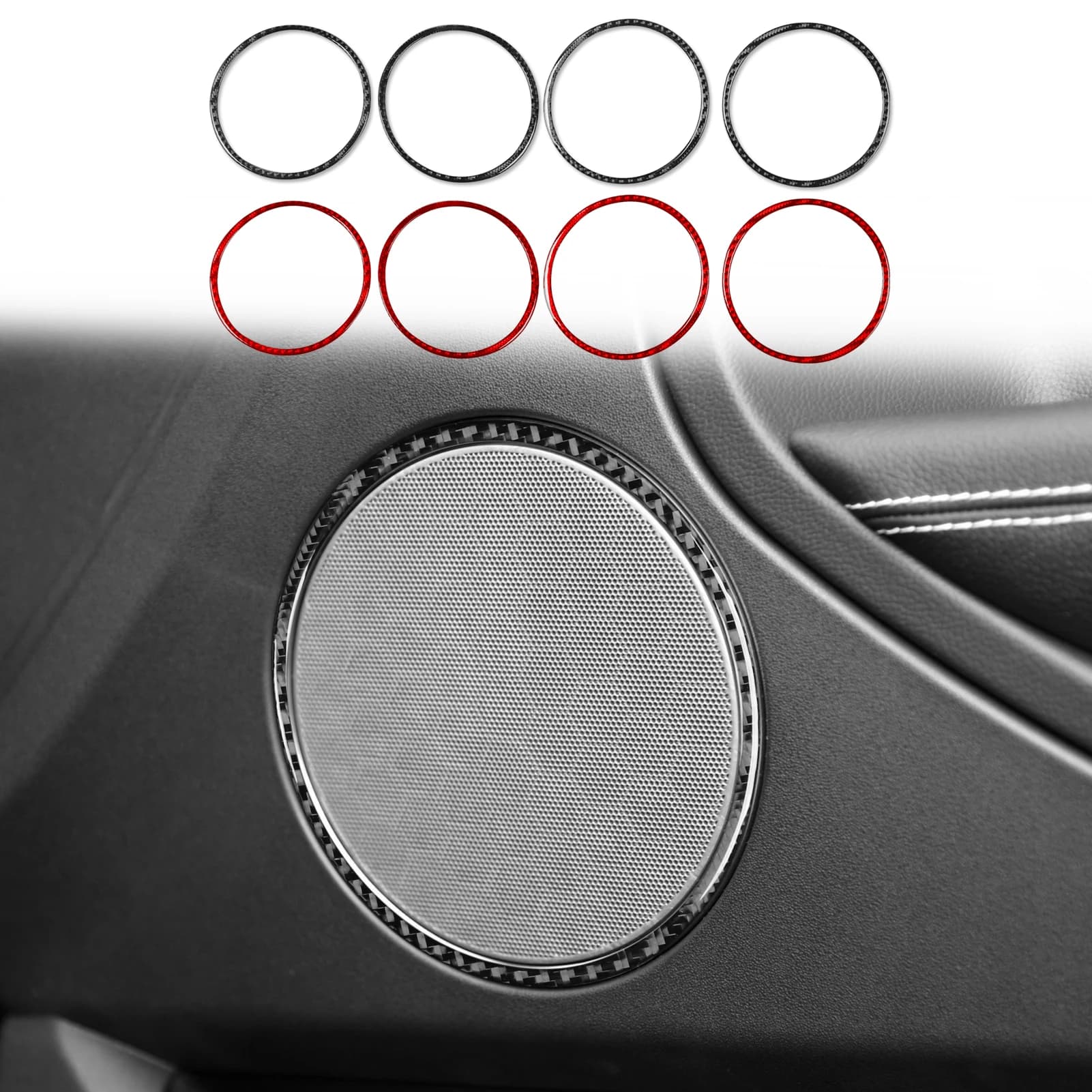 Real Carbon Fiber For Range Rover Evoque 2012-2018 Car Audio Speaker Frame Trim Customizable Sticker Interior Accessories