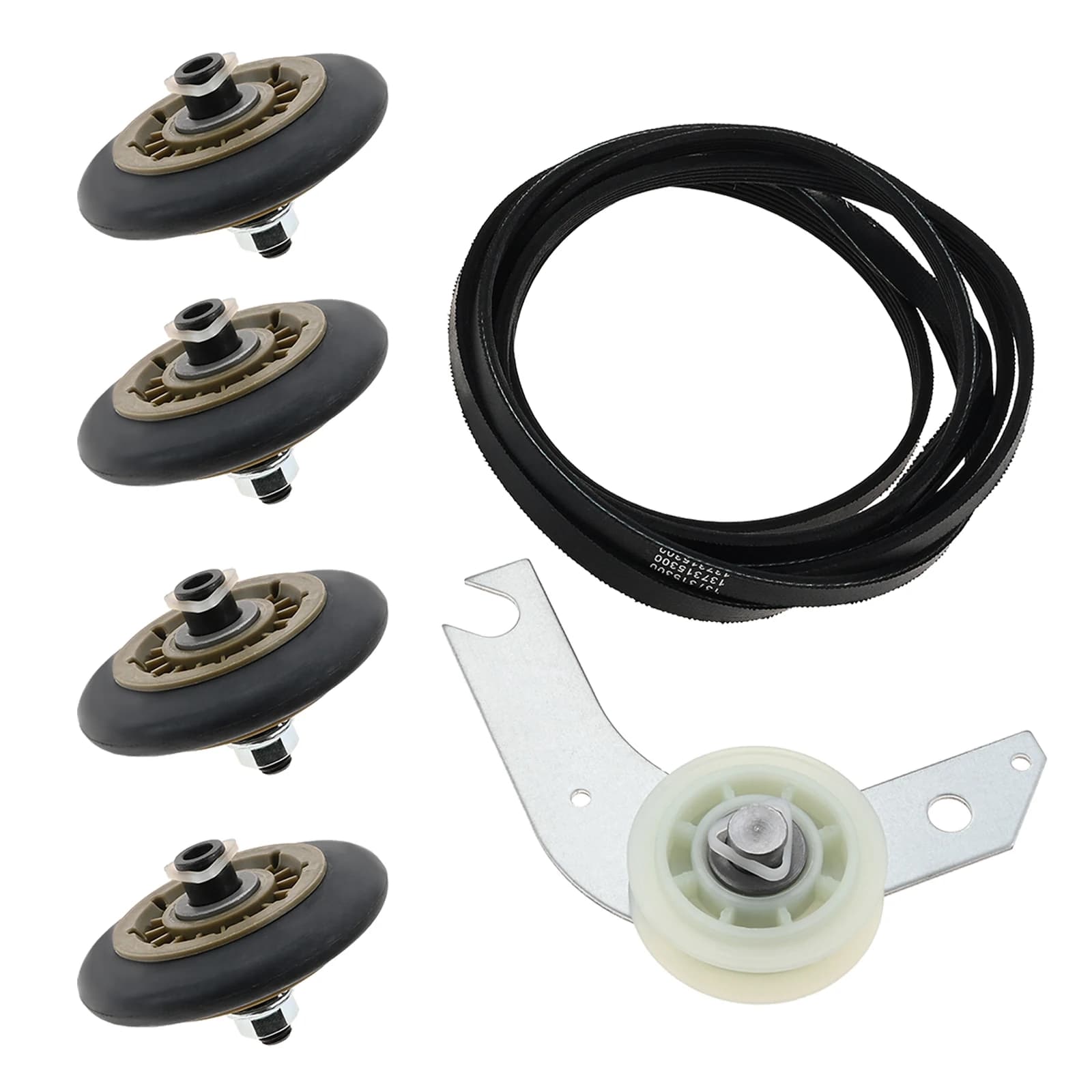 1 Set Dryer Repair Kit fit for electrolux Dryers with 137315300 Dryer Belt 134715900 Drum Support Wheel 134793500 Idler Pulley