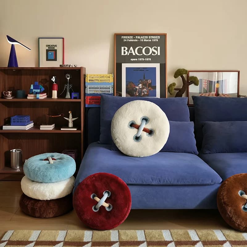 Simple and high-end light luxury style button pillow doll sofa cushion pillow