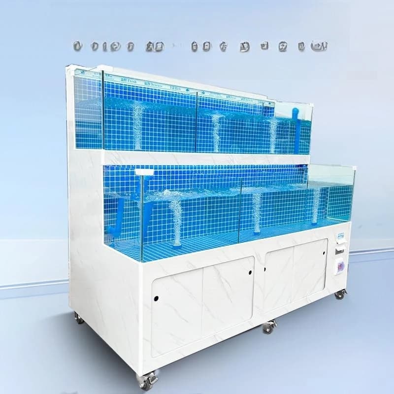 Seafood Pool Commercial Refrigeration All-in-One Machine Seafood Tank Fresh Supermarket Shellfish Seawater Tank Full Set
