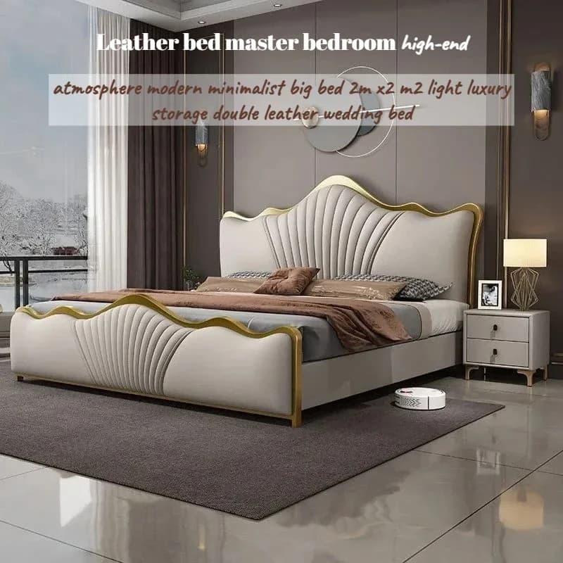 Children Full Size 180x200 Bedroom Beds Hotel Frame Leather Storage Living Room Luxury Bedroom Beds Bunk Modern Home Furniture