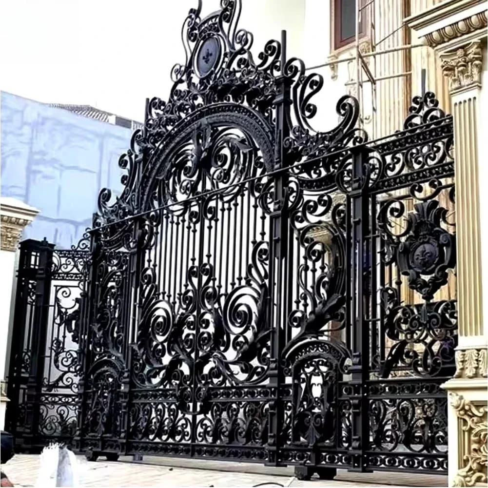Custom wrought iron garden door, steel house door design household steel front door