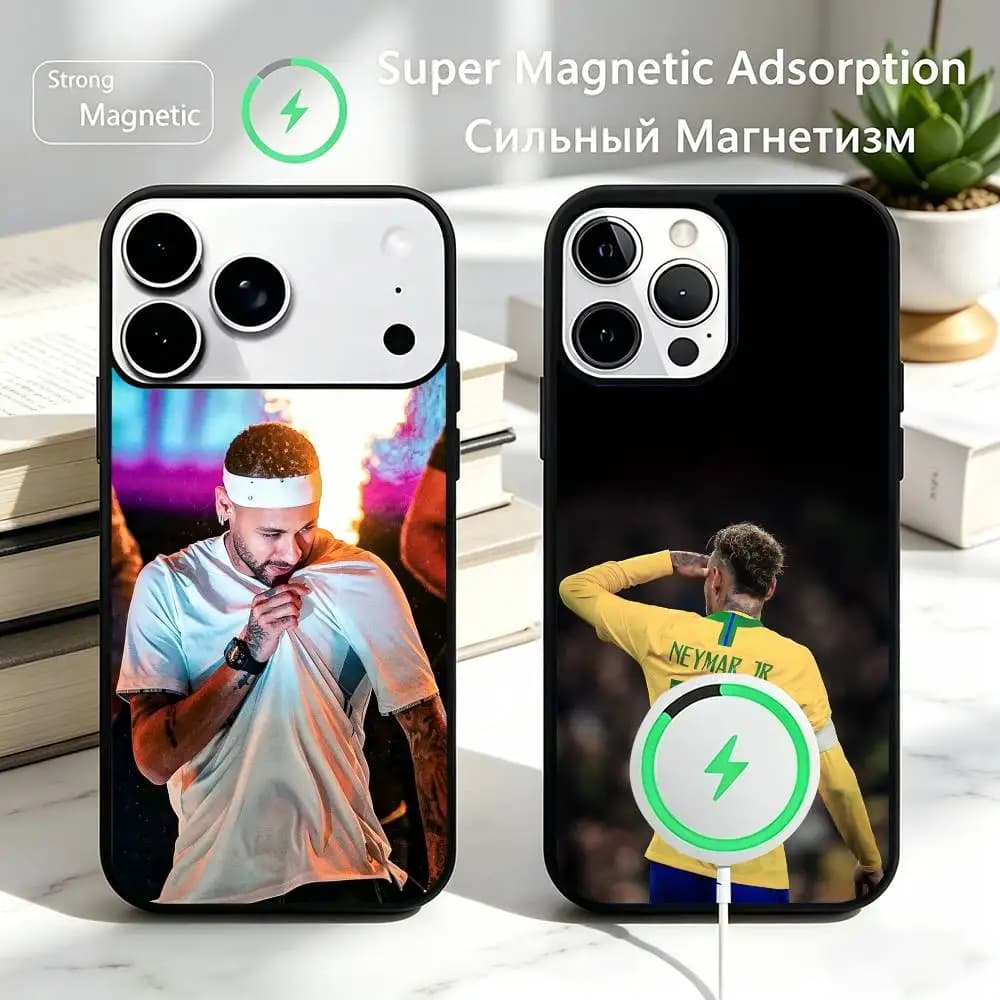 N-Neymar J-jr Football 10  Phone Case For iPhone17,16,15,14,13,12,11 Plus,Pro Magnetic with Magsafe Wireless Charging