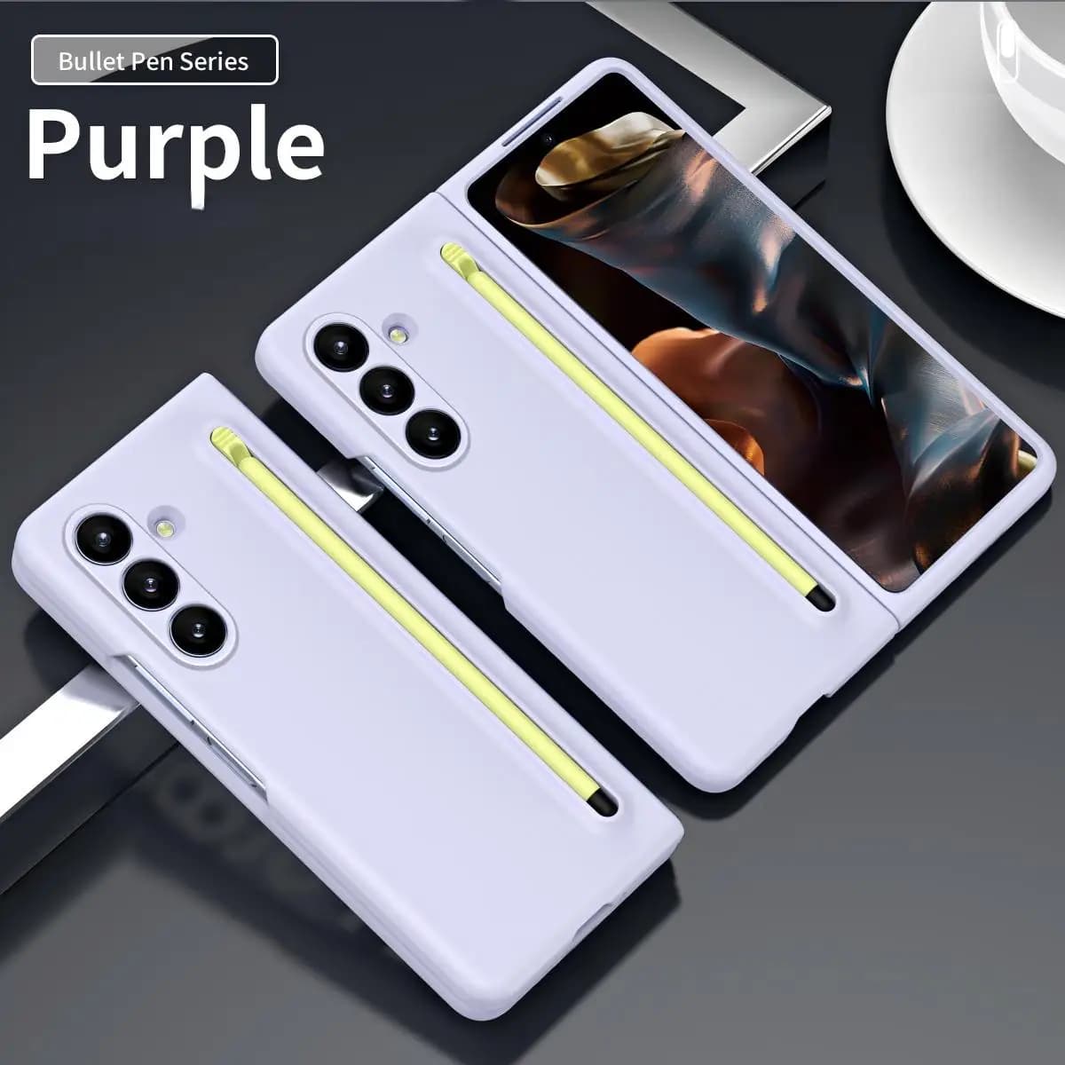 Skin Feel Purity Case For Samsung Galaxy Z Fold 8 Ultra 7 6 5 4 3 With Pen Candy Color Hard PC Protection Shockproof Cover
