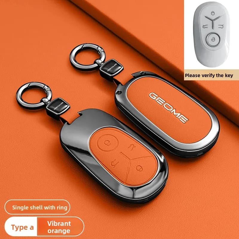 Car Accessories Zinc Alloy Leather Key Case Cover Holder For Geely GEOME Galaxy Light Star Wishes 2025 Exploration Youth Version