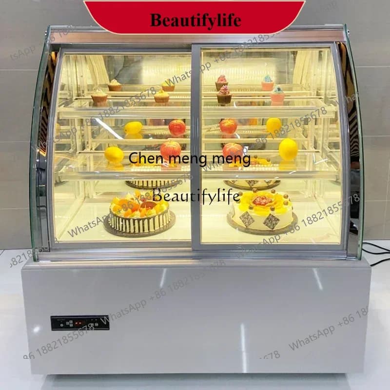D178  Arc Front Door Cake Refrigerated Display Cabinet Glass Air-Cooled Fruit Pastry Dessert Fresh-Keeping
