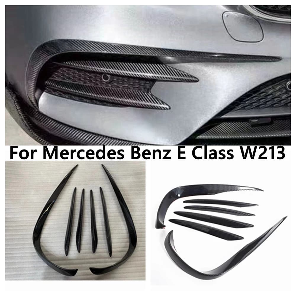 FOR Mercedes-Benz E-Class W213 2016-2023 6 PCS Air Knife Car Parts Fog Light Cover Car Accessories Front Bumper Splitter Spoiler