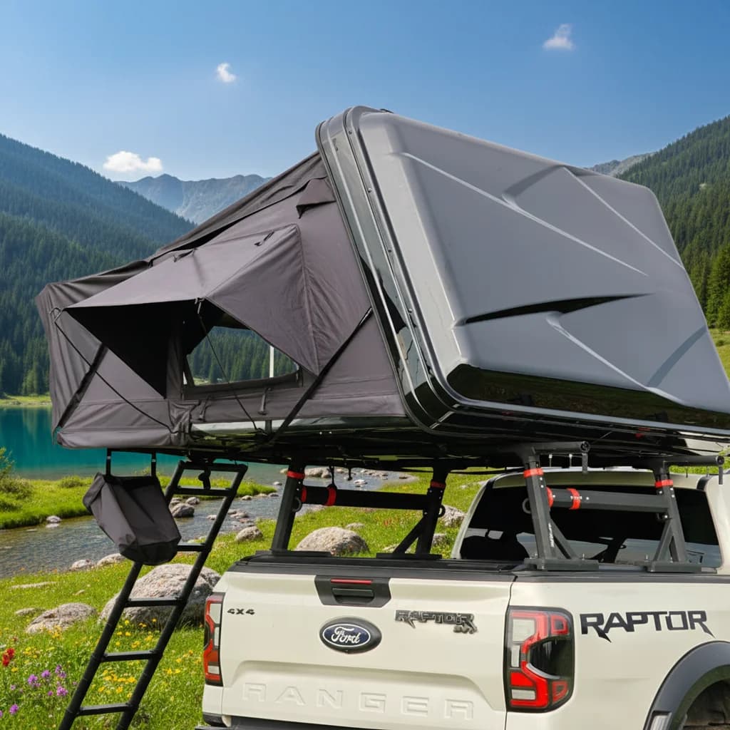 High Quality Durable Waterproof Aluminum Alloy Hinged Tailbox Sports Truck Hardtop Canopy Side Tent Factory Brand 2-Year