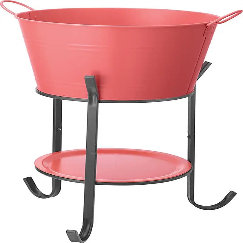 European retro ice bucket round large capacity champagne bucket outdoor indoor bucket rack set