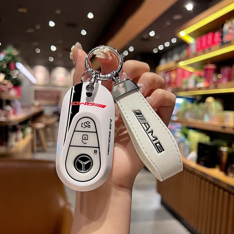 Suitable for Mercedes-Benz A B C E S GLA GLB GLC GLE 2019-2026 3/4 button car smart remote key fob car key bag protective cover