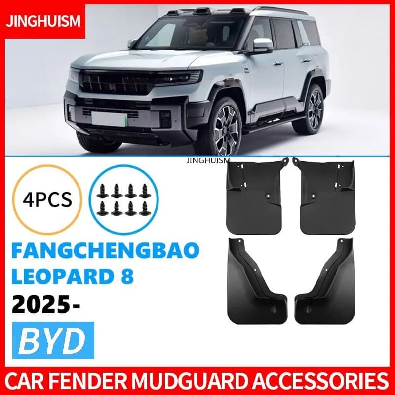 Mudguards FOR BYD Fangchengbao Leopard 8 2025 Car Mud Flaps Splash Guards ABS Black Modification Accessory Anti Mud Sand