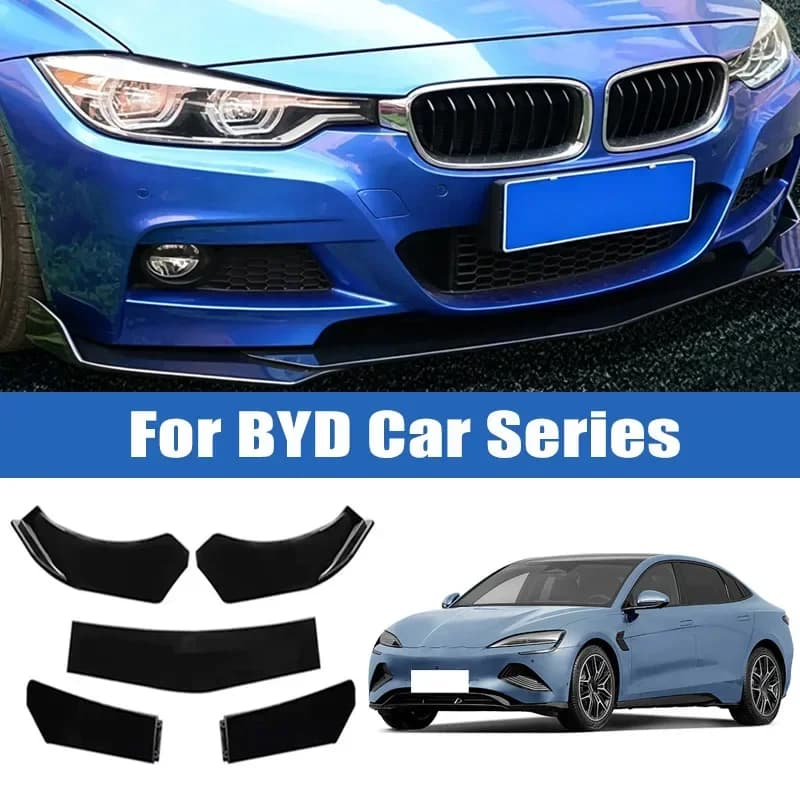 5Pcs Car Front Bumper Separator Bumper Lip Body Kit Duck Lip Separator For BYD Atto 3 Dolphin Tang DM Song PLUS Han EV F3 E6