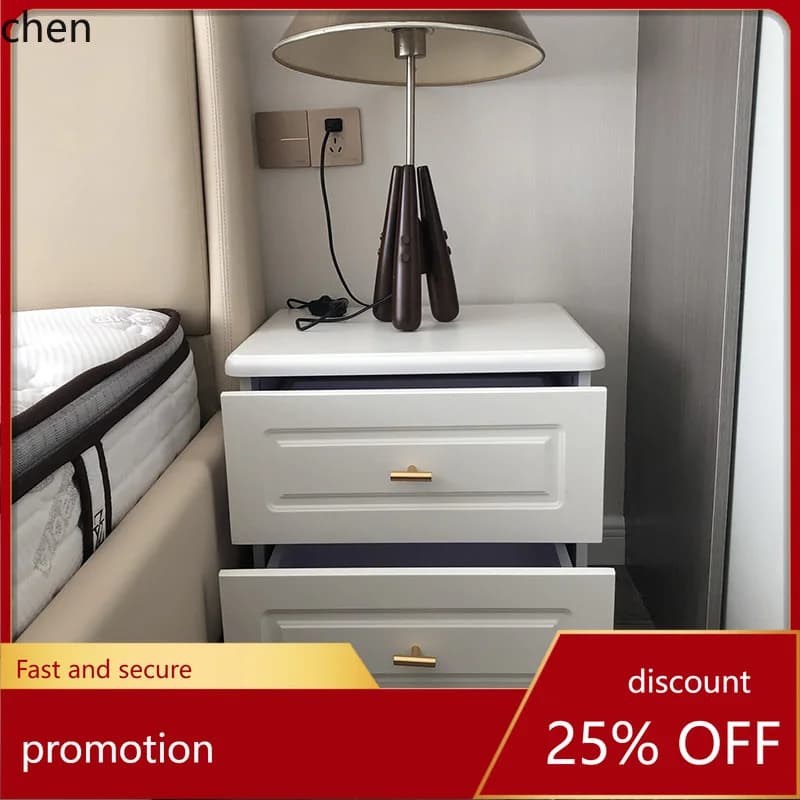 CZ Solid Wood Bedside Table Modern Ultra Narrow 20/30/35/40cm Width Small Size Ultra Slim