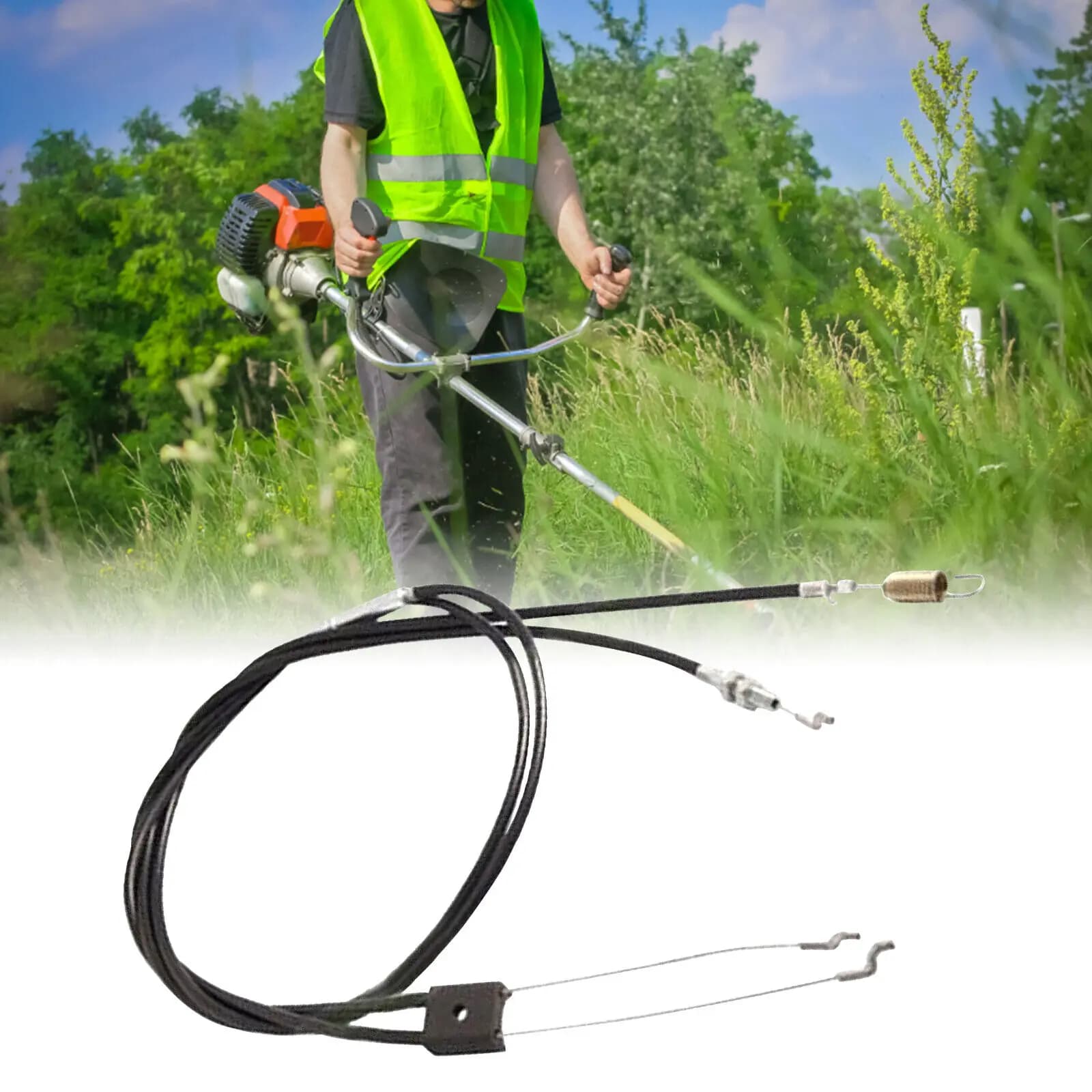 Throttle Cable And Clutch Accessory For Lawn Mower Garden Grass Brushcutter Lawnmowers Throttle Pull And Clutch Pull Replaces