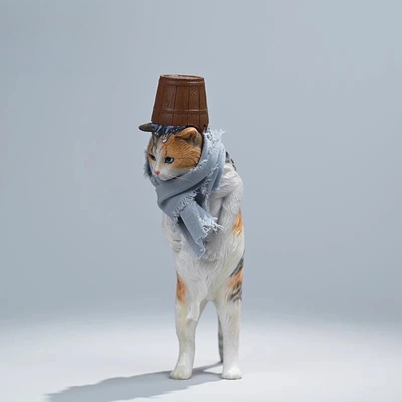 Bathhouse Meow Master model, rubbing bath cat bath bucket animal peripheral tide play ornament desktop figure