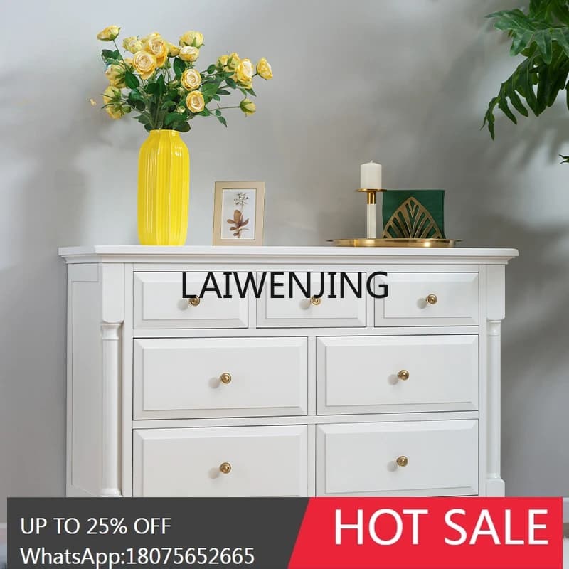 LYN light luxury drawer cabinet all solid wood American porch storage side cabinet