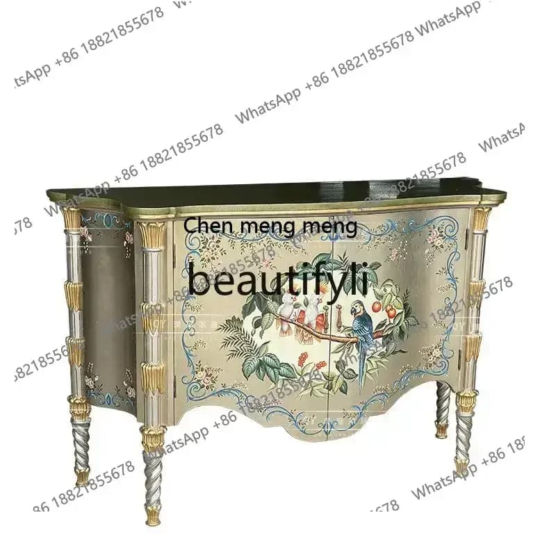 D178  European classical entrance cabinet painted storage cabinet living room bedroom decoration cabinet