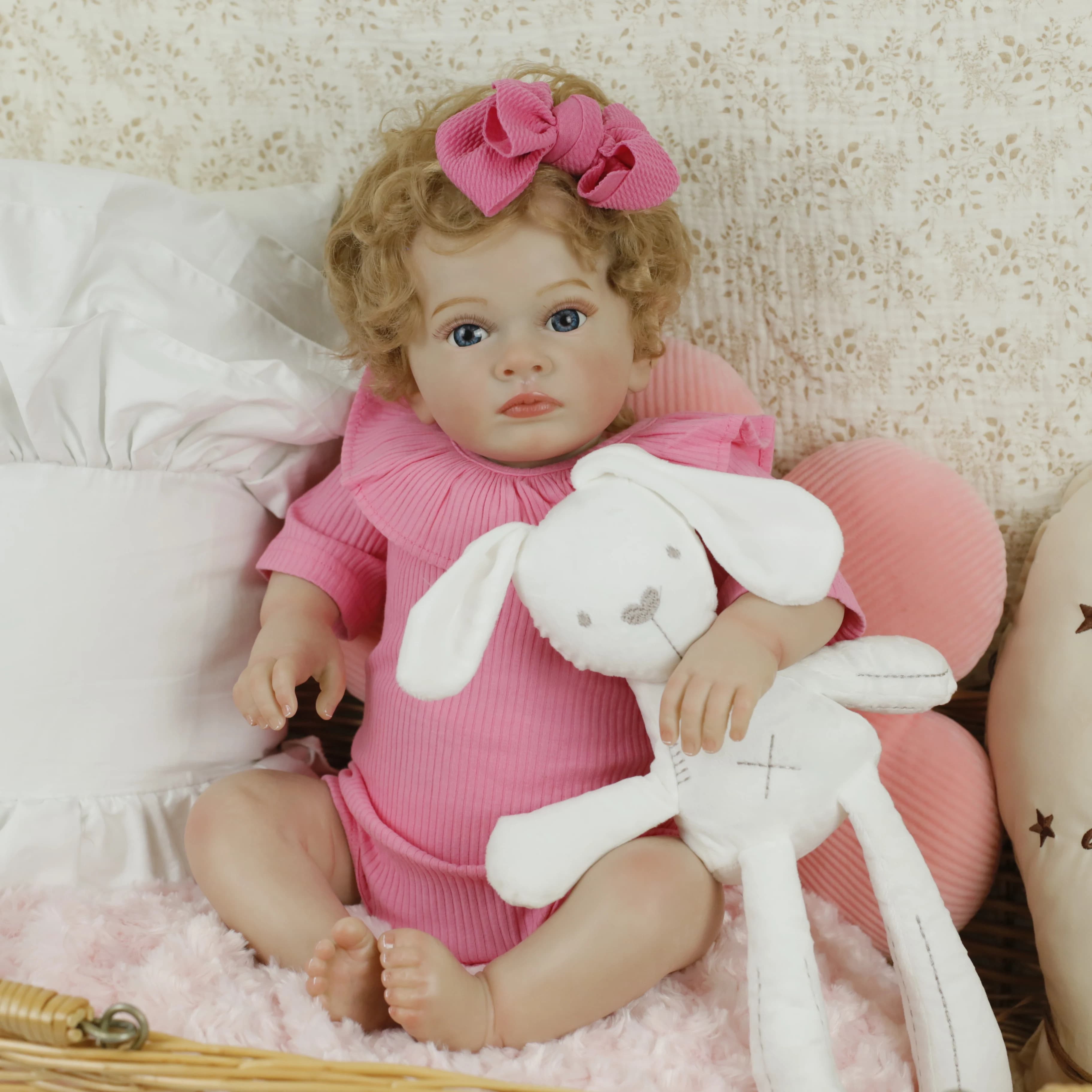 24 Inches Big Reborn Toddler Dolls Lifelike 3D Painting Soft Cloth Body Bebe Reborn Dolls for Girls