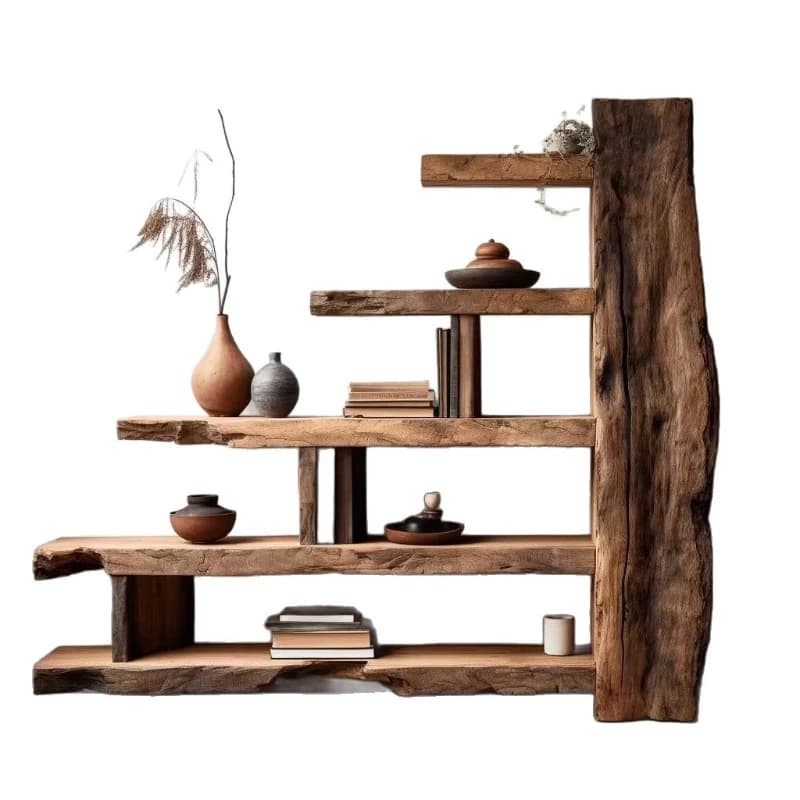 LTT wabi-sabi retro tea set ornament display stand antique partition entrance storage cabinet