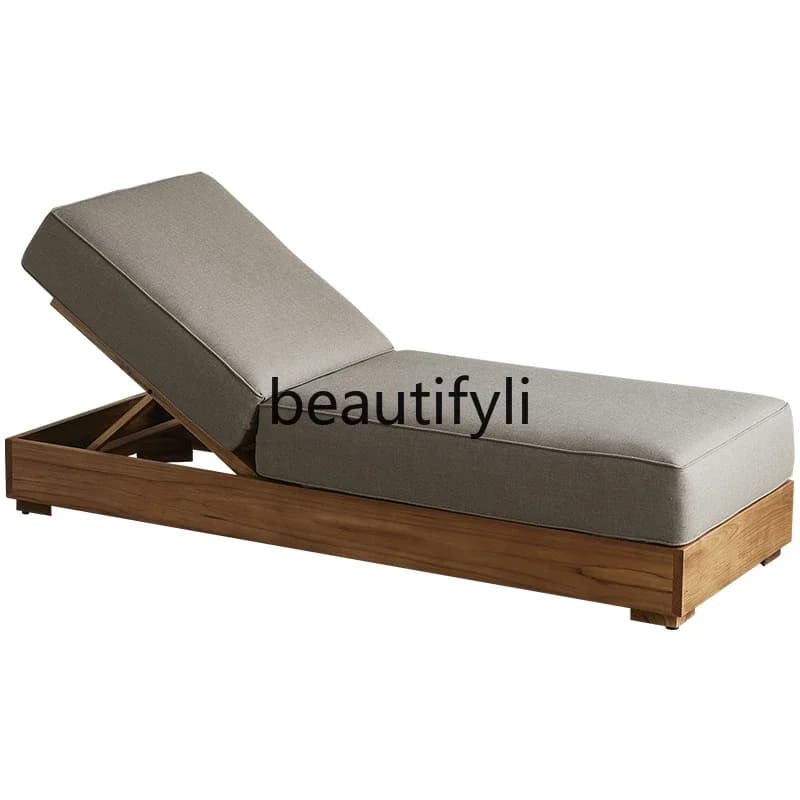 Outdoor bed, waterproof, bed and breakfast seaside teak beach chairH
