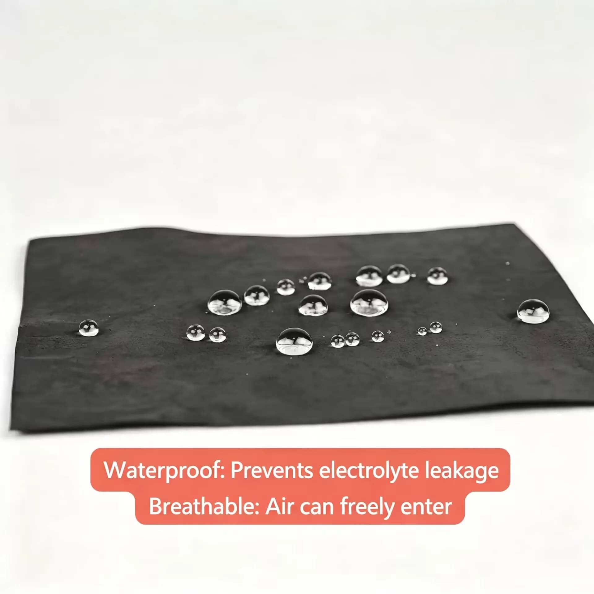 PTFE Waterproof Breathable Membrane 10x10cm Black Conductive Gas Diffusion Layer for Zinc-Air Battery Fuel Cell Hydrophobic