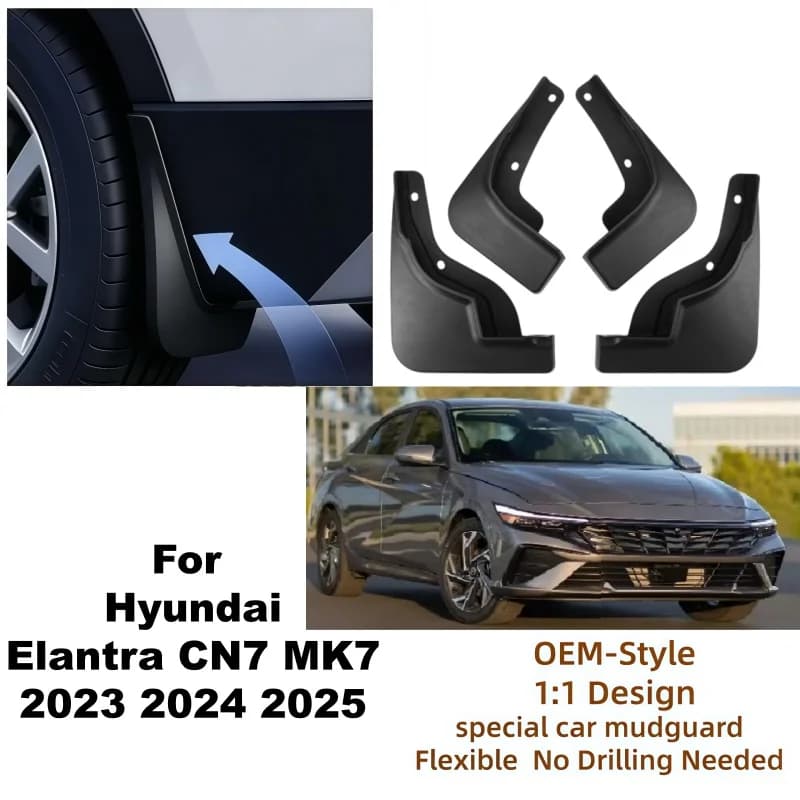 Car Mudguard For Hyundai Elantra CN7 MK7 2023 2024 2025 MudFlaps Wheel Fender Guards Dustproof Splash Mudguards Auto Accessories