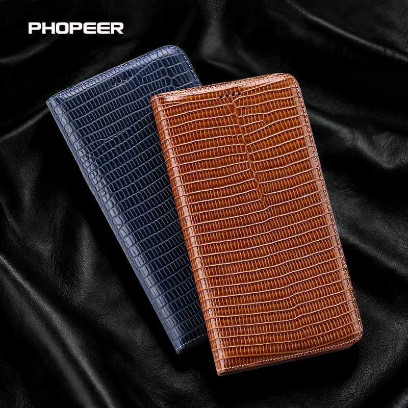 Luxury leather flip phone case for Tecno Spark 40 40C 30 30C 20 10 10C 9 8 7 6 Go 4G 5G Pro Plus case Classic Lizard Pattern