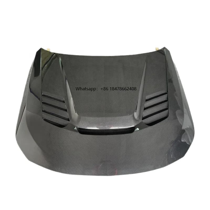 V Style Dry Carbon Fiber Front Hood Engine Cover Bonnet for G87 M2 Engine Hoods