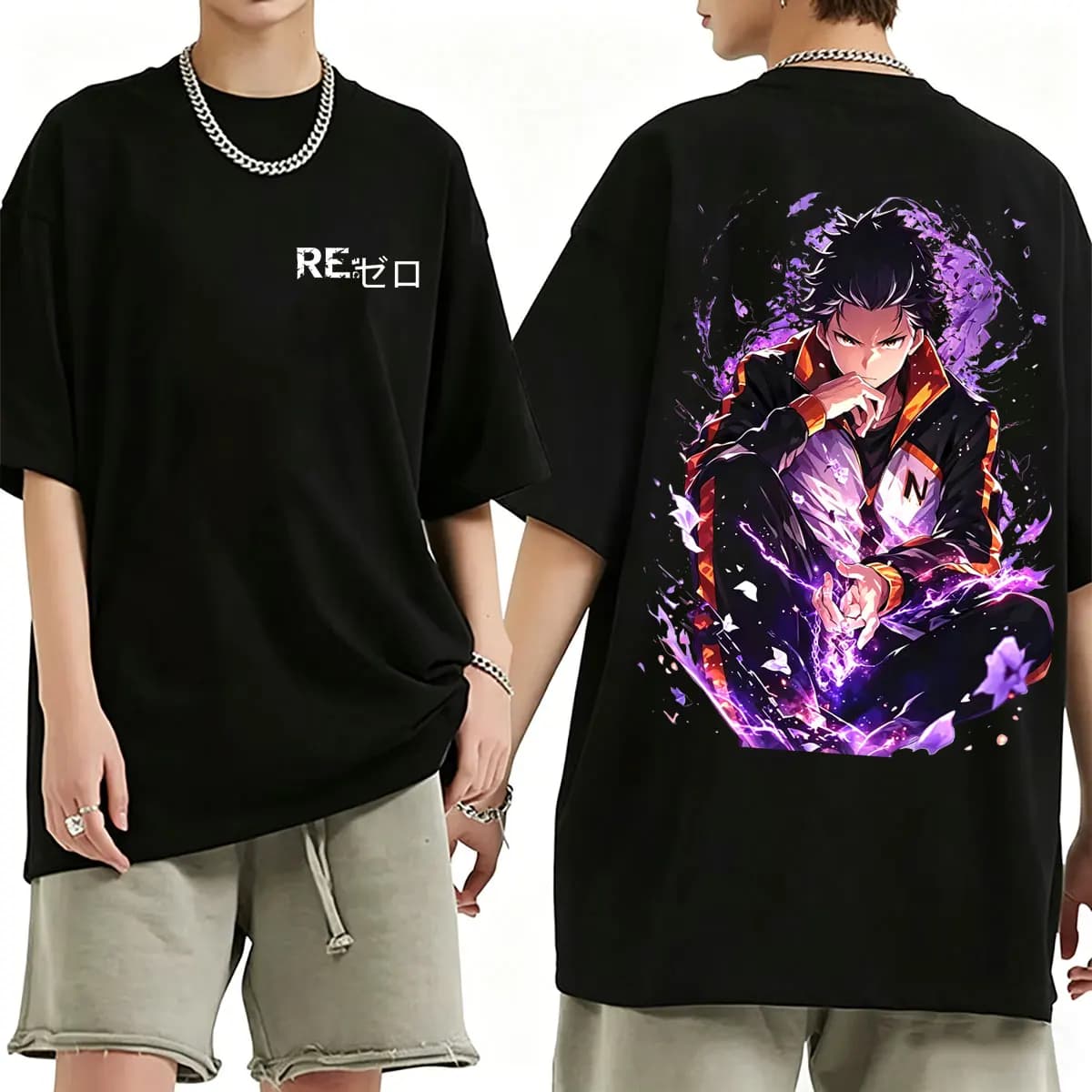 Anime Re:ZERO Starting Life in Another World Subaru Natsuki Graphic T-shirt Men Women Casual Oversized Short Sleeve Tops T Shirt