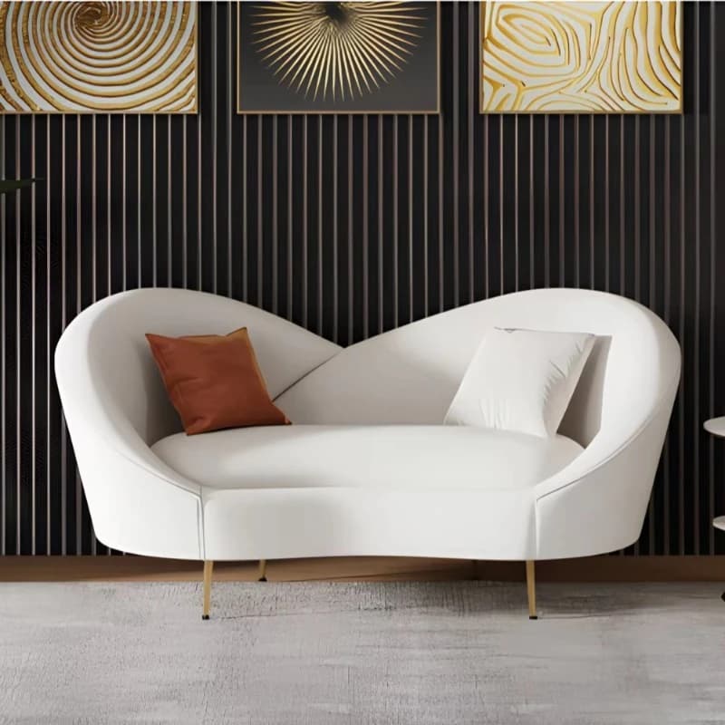 Modern style two-seater curved velvet sponge double sofa for living room