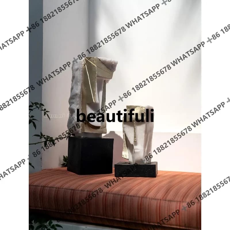 Wabi-sabi style portrait sculpture ornaments TV cabinet living room art soft decoration hotel